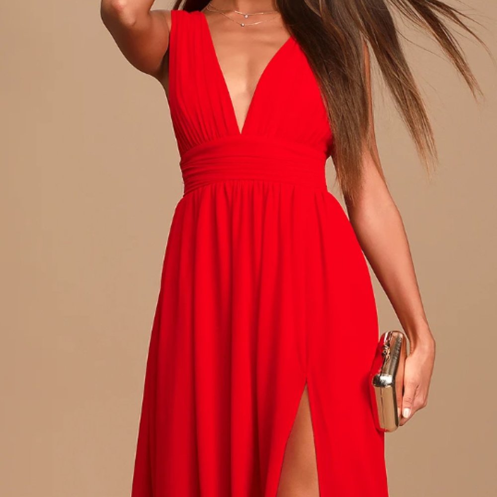 Heavenly Hues Red Lulus Maxi Dress